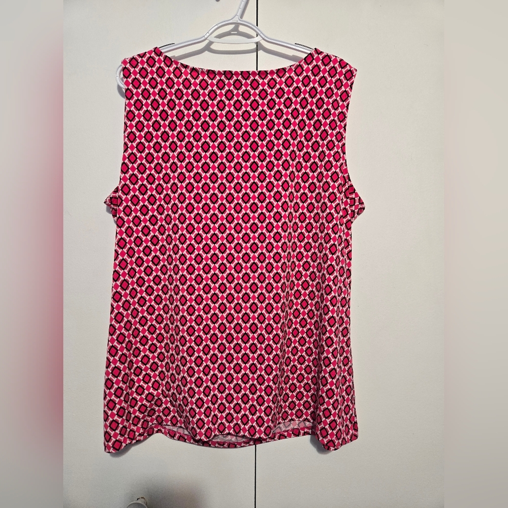 ❤️ Jones New York Pink Geometric Sleeveless Top- Size 2X - Picture 6 of 6
